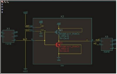 圖2：采用 Calibre PERC 的 TDDB 檢查法：一個具有高壓路徑的薄柵氧 PMOS（型號：pmos_lv）可能會導致 NTBI 。